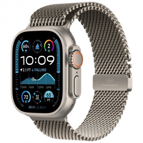 Apple Watch Ultra 2 GPS + Cellular, 49 мм, корпус из бежевого титана, ремешок Milanese бежевого цвета, M, MX5R3Q