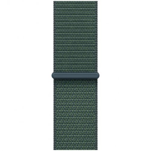 Apple Watch SE 2024, 40 мм, корпус из алюминия цвета «сияющая звезда», спортивный браслет зеленого цвета, MXEH3Q