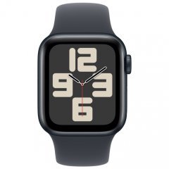 Apple Watch SE 2024, 40 мм, корпус из алюминия цвета «полуночный черный», спортивный ремешок цвета «полуночный черный» S/M, MXE73Q