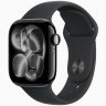 Apple Watch Series 11 GPS, 46 мм Jet Black Aluminum Case with Black Sport Band, M/L