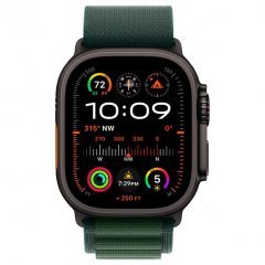 Apple Watch Ultra 2 GPS + Cellular, 49 мм, корпус из черного титана, ремешок Alpine зеленого цвета, размер M, MX4R3Q