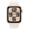 Apple Watch SE 2024, 40 мм, корпус из алюминия цвета «сияющая звезда», спортивный ремешок цвета «сияющая звезда» S/M, MXEF3Q