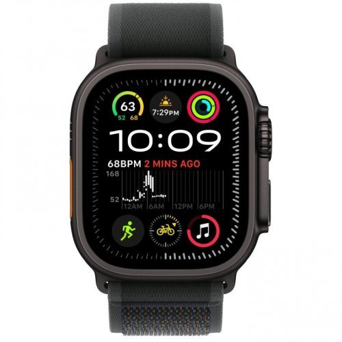 Apple Watch Ultra 2 GPS + Cellular, 49 мм, корпус черного из титана, ремешок Trail черного цвета, размер M/L, MX4V3Q