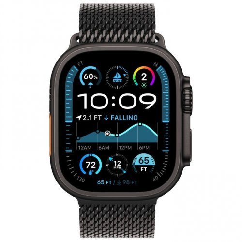 Apple Watch Ultra 2 GPS + Cellular, 49 мм, корпус из черного титана, ремешок Milanese черного цвета, размер M, MX5U3Q
