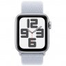 Apple Watch SE 2024, 44 мм, корпус из алюминия серебристого цвета, спортивный браслет дымчато-голубого цвета, MXET3Q