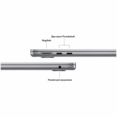 Apple MacBook Air 13&quot; (M3, 8C CPU/10C GPU, 2024), 16 ГБ, 512 ГБ SSD, Gray, серый космос, MXCR3