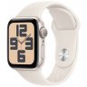 Apple Watch SE 2024, 44 мм, корпус из алюминия цвета «сияющая звезда», спортивный ремешок цвета «сияющая звезда» S/M, MXEU3Q