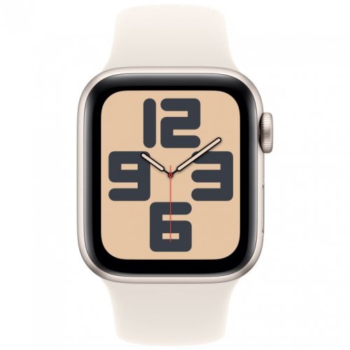 Apple Watch SE 2024, 44 мм, корпус из алюминия цвета «сияющая звезда», спортивный ремешок цвета «сияющая звезда» M/L, MXEV3Q