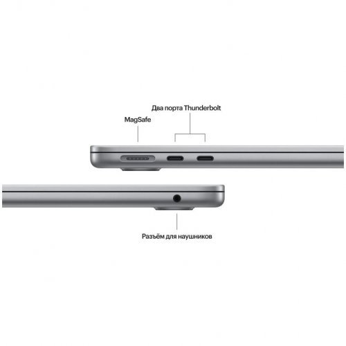 Apple MacBook Air 15" (M3, 8C CPU/10C GPU, 2024), 8 ГБ, 256 ГБ SSD, Gray, серый космос, MRYM3