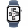 Apple Watch SE GPS + Cellular 2024, 40 мм, корпус из алюминия серебристого цвета, спортивный ремешок цвета «синий деним» S/M, MXGF3Q