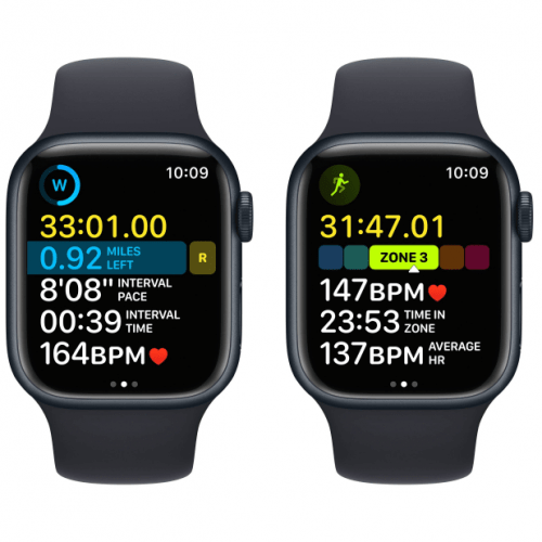 Apple Watch Series 8, 41 мм, корпус тёмная ночь, ремешок тёмная ночь, MNP53