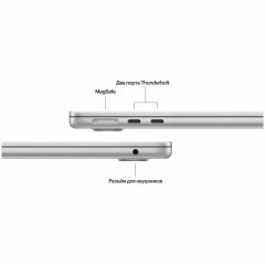 Apple MacBook Air 15&quot; (M3, 8C CPU/10C GPU, 2024), 16 ГБ, 512 ГБ SSD, Silver, Серебристый, MXD23