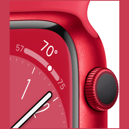 Apple Watch Series 8, 45 мм, корпус (PRODUCT) RED, ремешок (PRODUCT) RED, MNP43