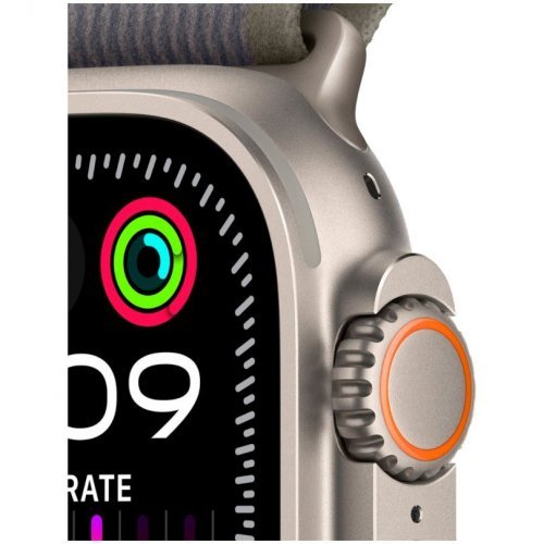 Apple Watch Ultra 2 GPS + Cellular, 49 мм, корпус из титана, ремешок Trail зеленого/серого цвета, размер S/M, MRFN3