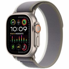 Apple Watch Ultra 2 GPS + Cellular, 49 мм, корпус из титана, ремешок Trail зеленого/серого цвета, размер S/M, MRFN3