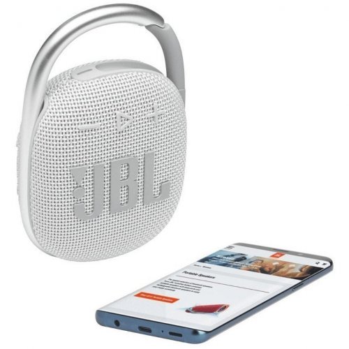 Портативная беспроводная колонка JBL Clip 4, White