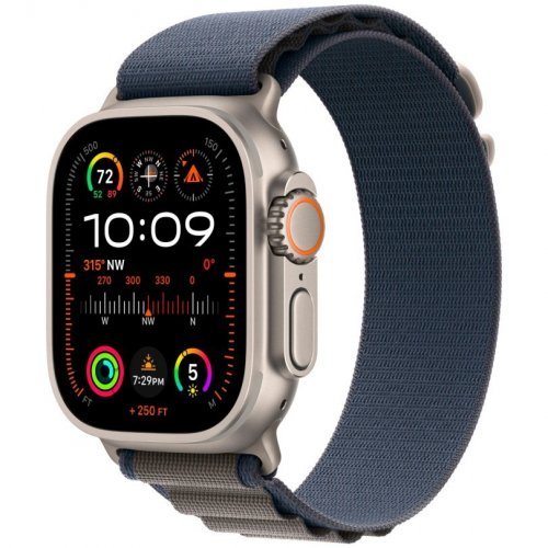 Apple Watch Ultra 2 GPS + Cellular, 49 мм, корпус из титана, ремешок Alpine синего цвета, размер S, MRFA3