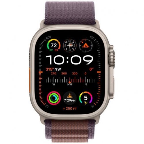 Apple Watch Ultra 2 GPS + Cellular, 49 мм, корпус из титана, ремешок Alpine цвета индиго, размер S, MRFE3
