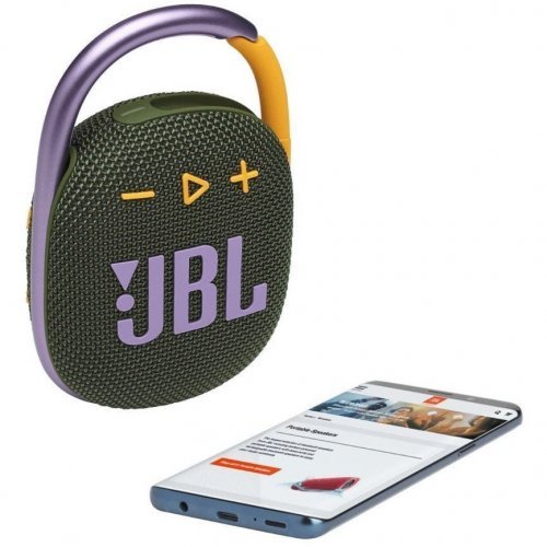 Портативная беспроводная колонка JBL Clip 4, Green