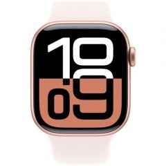Apple Watch Series 10, 42 мм, корпус из алюминия цвета «розовое золото», спортивный ремешок цвета «румянец» M/L, MWWJ3Q