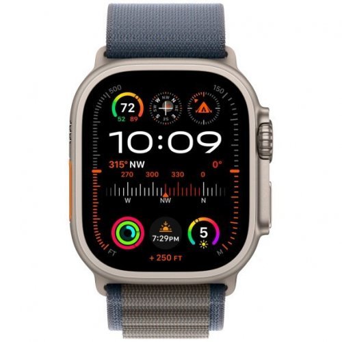 Apple Watch Ultra 2 GPS + Cellular, 49 мм, корпус из титана, ремешок Alpine синего цвета, размер M, MRFC3