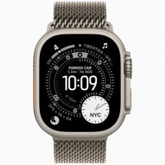 Apple Watch Ultra 3 GPS + Cellular, 49 мм Natural Titanium Case with Natural Titanium Milanese Loop, S
