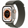 Apple Watch Ultra GPS + Cellular, 49 мм, корпус из титана, ремешок зеленый, размер L, MQFP3
