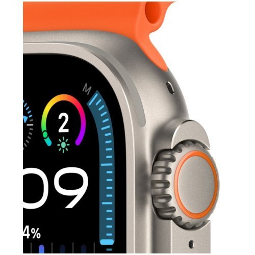Apple Watch Ultra 2 GPS + Cellular, 49 мм, корпус из титана, ремешок Ocean оранжевого цвета, MRF83