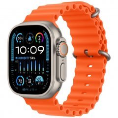 Apple Watch Ultra 2 GPS + Cellular, 49 мм, корпус из титана, ремешок Ocean оранжевого цвета, MRF83