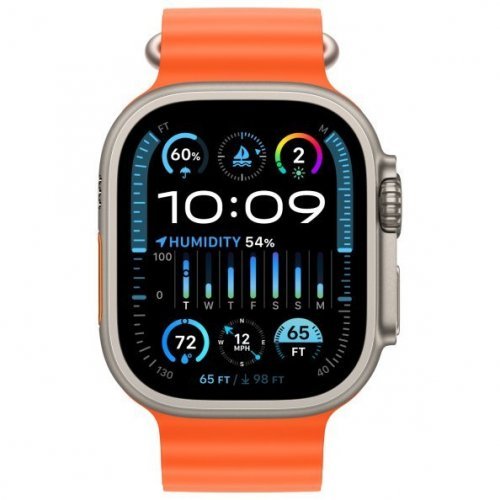 Apple Watch Ultra 2 GPS + Cellular, 49 мм, корпус из титана, ремешок Ocean оранжевого цвета, MRF83