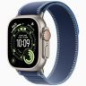 Apple Watch Ultra 3 GPS + Cellular, 49 мм Natural Titanium Case with Blue/Bright Blue Trail Loop, S/M