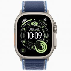 Apple Watch Ultra 3 GPS + Cellular, 49 мм Natural Titanium Case with Blue/Bright Blue Trail Loop, M/L