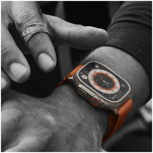 Apple Watch Ultra GPS + Cellular, 49 мм, корпус из титана, ремешок «сияющая звезда», размер S, MQEY3