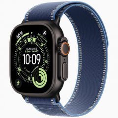 Apple Watch Ultra 3 GPS + Cellular, 49 мм Black Titanium Case with Blue/Bright Blue Trail Loop, S/M