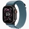 Apple Watch Ultra 3 GPS + Cellular, 49 мм Black Titanium Case with Light Blue Alpine Loop, S