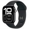 Apple Watch Series 10 GPS + Cellular, 46 мм, корпус из алюминия цвета «чёрный глянец», спортивный ремешок черного цвета S/M, MWY33Q