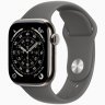 Apple Watch Series 11 GPS + Cellular, 42 мм Natural Titanium Case with Stone Gray Sport Band, M/L