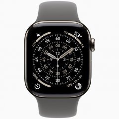 Apple Watch Series 11 GPS + Cellular, 46 мм Natural Titanium Case with Stone Gray Sport Band, M/L