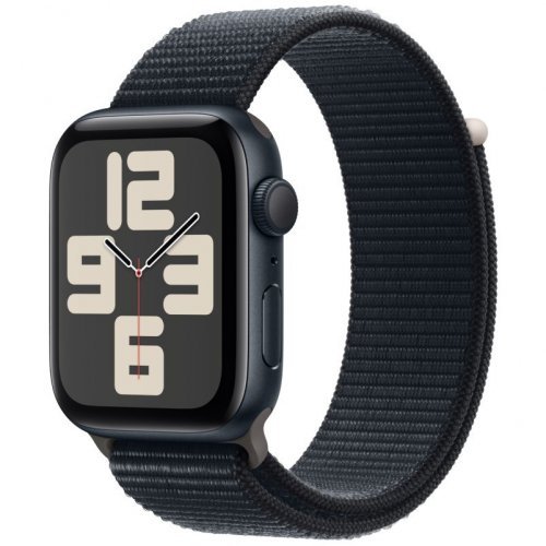 Apple Watch SE 2023, 40 мм, корпус из алюминия цвета тёмная ночь, спортивный браслет цвета тёмная ночь, MRE03
