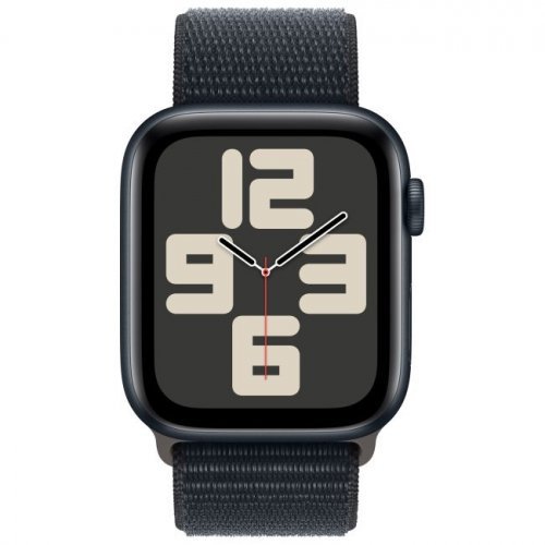 Apple Watch SE 2023, 40 мм, корпус из алюминия цвета тёмная ночь, спортивный браслет цвета тёмная ночь, MRE03