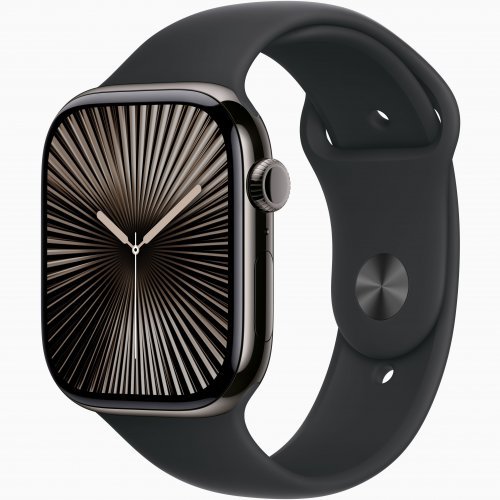 Apple Watch Series 10 GPS + Cellular, 46 мм Slate Titanium Case with Black Sport Band, M/L, MWYE3Q