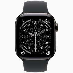 Apple Watch Series 11 GPS + Cellular, 46 мм Slate Titanium Case with Black Sport Band, S/M