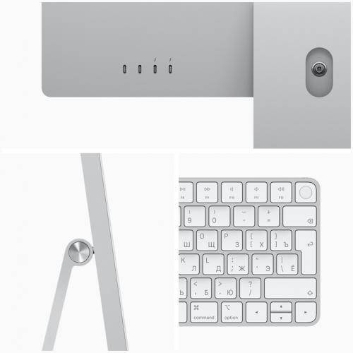Apple iMac 24" Retina 4,5K, M3 (8C CPU, 10C GPU, 2023), 8 ГБ, 512 ГБ SSD, Silver, Серебристый, MQRK3
