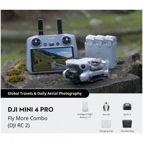 Квадрокоптер DJI Mini 4 Pro Fly More Combo (DJI RC 2)