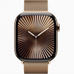 Apple Watch Series 10 GPS + Cellular, 46 мм Gold Titanium Case with Gold Milanese Loop, M/L, MX003Q