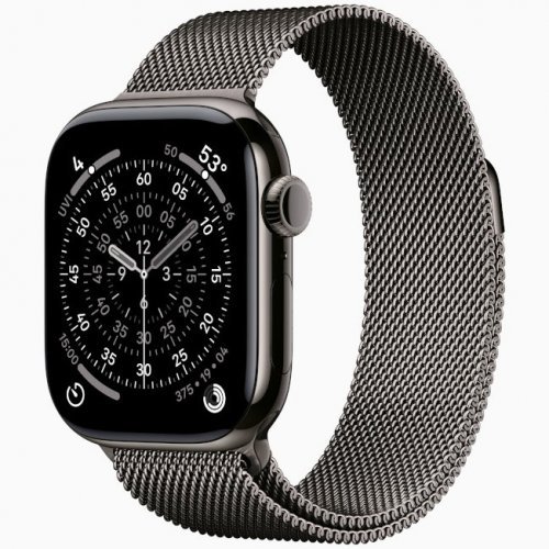 Apple Watch Series 11 GPS + Cellular, 42 мм Slate Titanium Case with Slate Milanese Loop