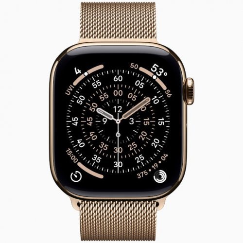 Apple Watch Series 11 GPS + Cellular, 42 мм Gold Titanium Case with Gold Milanese Loop