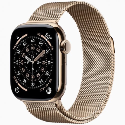 Apple Watch Series 11 GPS + Cellular, 46 мм Gold Titanium Case with Gold Milanese Loop