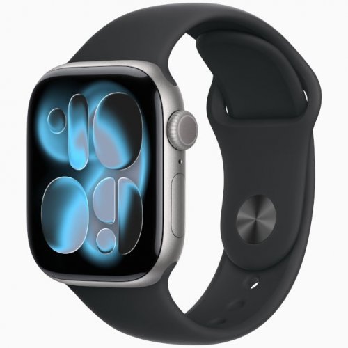 Apple Watch Series 11 GPS, 42 мм Space Gray Aluminum Case with Black Sport Band, S/M