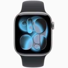 Apple Watch Series 11 GPS, 42 мм Space Gray Aluminum Case with Black Sport Band, M/L